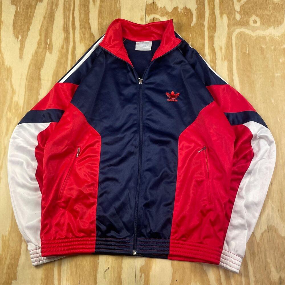 Vintage 90s Adidas Color Block Track Jacket – Navy/Red/White – Men’s XL